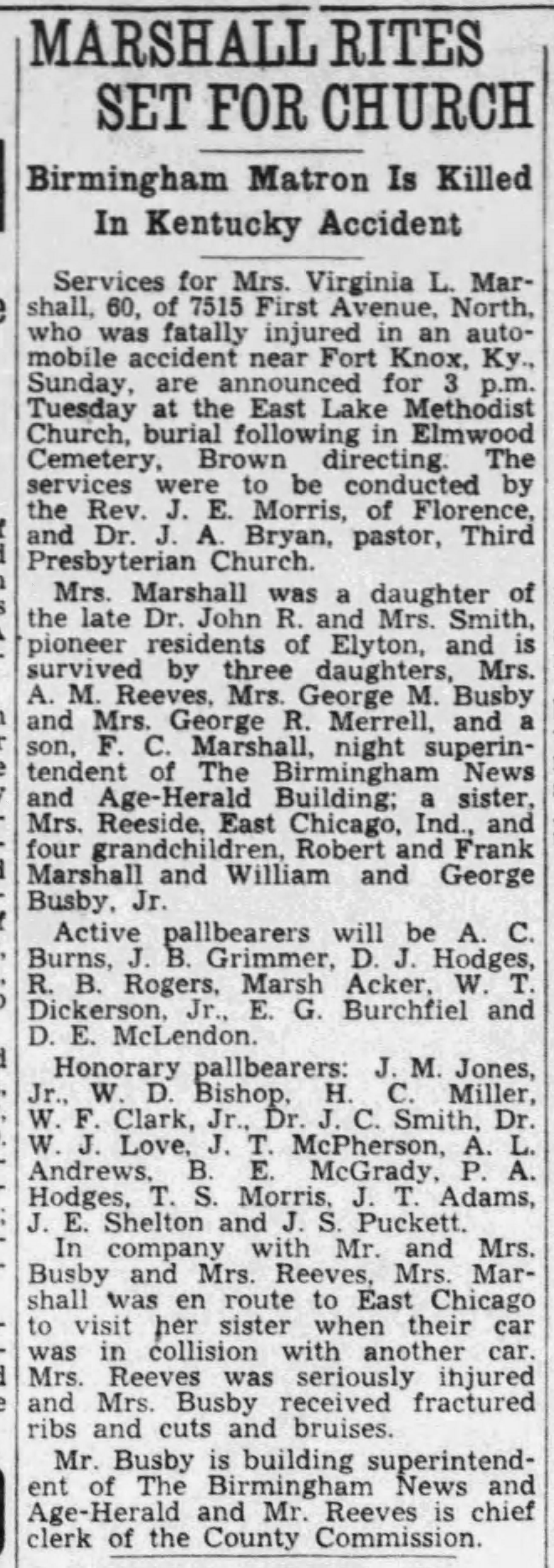 Virginia L. Marshall obituary